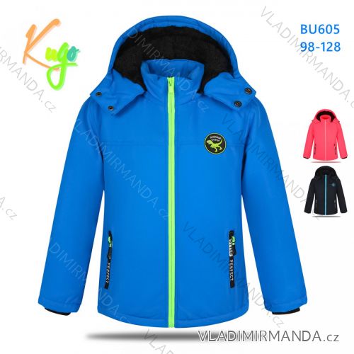 Insulated winter jacket with hood for children, girls and boys (98-128) KUGO BU605