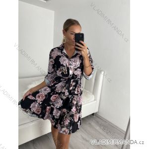 Women's Long Sleeve Shirt Dress (S/M/L ONE SIZE) ITALIAN FASHION IM622105