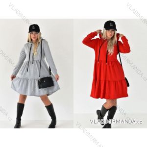 Women's Long Sleeve Hooded Sweatshirt Dress (S/M ONE SIZE) ITALIAN FASHION IMC22685