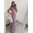 Šaty elegantní dlouhé bez rukávu dámské (S/M ONE SIZE) ITALSKá MóDA IMM22LS24047