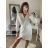 Women's elegant party long sleeve dress (S/M ONE SIZE) ITALIAN FASHION IM322282 black S/M