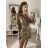 Women's elegant party long sleeve dress (S/M ONE SIZE) ITALIAN FASHION IM322282 black S/M