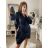 Women's elegant party long sleeve dress (S/M ONE SIZE) ITALIAN FASHION IM322282 black S/M