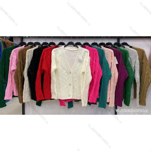 Women's Long Sleeve Button Up Sweater (S/M ONE SIZE) ITALIAN FASHION IMWE223355