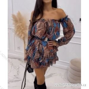 Šaty carmen dlouhý rukáv dámské (S/M ONE SIZE) ITALSKÁ MÓDA IMWGS223370