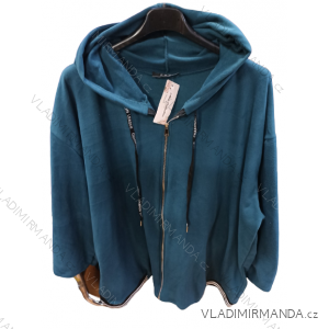 Women's Velvet Hoodie (L/XL ONE SIZE) ITALIAN FASHION IM422844