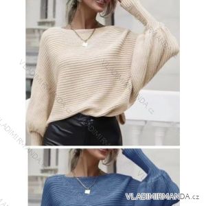 Women's Knitted Extended Long Sleeve Sweater (S/M/L ONE SIZE) ITALIAN FASHION imwb22272