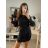 Elegant mini long sleeve dress for women (UNI S / M) ITALIAN FASHION IMM20928 béžová S/M