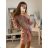 Elegant mini long sleeve dress for women (UNI S / M) ITALIAN FASHION IMM20928 béžová S/M