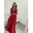 Women's elegant evening dress with straps (S/M ONE SIZE) ITALIAN FASHION IMM22fs52571/DR dark pink