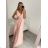 Women's elegant evening dress with straps (S/M ONE SIZE) ITALIAN FASHION IMM22fs52571/DR dark pink