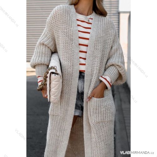 Women's Long Sleeve Knitted Cardigan (S/M ONE SIZE) ITALIAN FASHION IMPLI227095