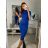 Women's Long Knitted Turtleneck Short Sleeve Dress (S/M ONE SIZE) ITALIAN FASHION IMM22FD51751 béžová S/M