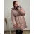 Women's Plus Size Winter Jacket (54-62) POLISH FASHION LIB22LD-7738 Dark beige 56