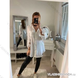 Women's Oversize Long Sleeve Shirt (S/M/L ONE SIZE) ITALIAN FASHION IMWB22243