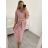 Women's Warm Long Sleeve Dress (L / XL ONE SIZE) ITALIAN FASHION IM421MIA M / L Old-pink