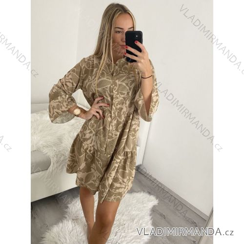 Women's Oversize Long Sleeve Shirt Dress (S/M/L ONE SIZE) ITALIAN FASHION IMWGS223367 S/M Green light