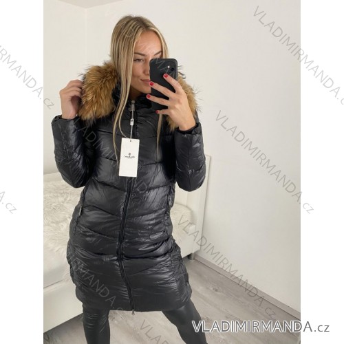 Kabát zimní dámský (S-2XL) ITALSKÁ MÓDA PMWB22B21203 black XXL