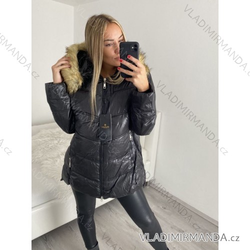 Women's Winter Jacket Plus Size (44-52) POLISH FASHION PMWB22H-205-1 black 50