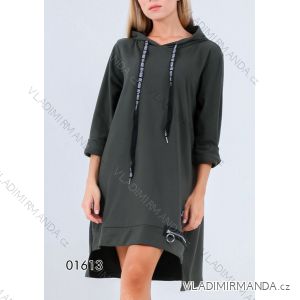 Women's Long Sleeve Hooded Sweatshirt Dress (S/M ONE SIZE) ITALIAN FASHION IMPLI2201613