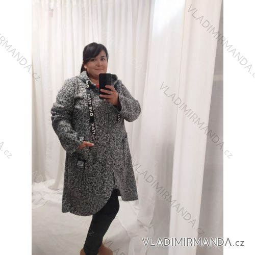 Women's Plus Size Zipper Hooded Lamb Coat (XL/2XL ONE SIZE) ITALIAN FASHION IM422840