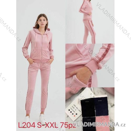 Women's Velvet Sweatshirt and Sweatpants Set (S-2XL) ITALIAN FASHION IMD22933