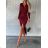 Women's Elegant Long Sleeve Midi Dress (S/M ONE SIZE) ITALIAN FASHION IMD22941