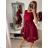 Women's elegant party long sleeve dress (S/M ONE SIZE) ITALIAN FASHION IM322282 Wine S/M