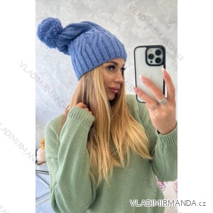 Cap with fleece Paulina K227 dark denim