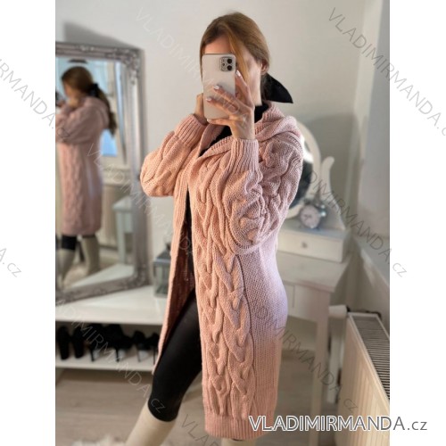 Women's Thin Oversize Long Sleeve Sweater (M/L ONE SIZE) ITALIAN FASHION IM422910 M / L pink