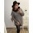 Knitted Dress Ala Sweater Long Sleeve Women's Plus Size (XL / 2XL ONE SIZE) ITALIAN FASHION IM4212262 Old-pink