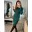 Women's Long Summer Short Sleeve Dress (S / M ONE SIZE) ITALIAN FASHION IMWA22NG-2308 Emerald S/M