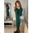 Women's Long Summer Short Sleeve Dress (S / M ONE SIZE) ITALIAN FASHION IMWA22NG-2308 Emerald S/M