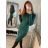 Women's Long Summer Short Sleeve Dress (S / M ONE SIZE) ITALIAN FASHION IMWA22NG-2308 Emerald S/M