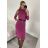 Šaty volnočasové teplé s rolákem dlouhý rukáv dámské (S/M ONE SIZE) ITALSKÁ MODA IMM22UN6679 S/M fuchsia