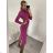 Šaty volnočasové teplé s rolákem dlouhý rukáv dámské (S/M ONE SIZE) ITALSKÁ MODA IMM22UN6679 S/M fuchsia