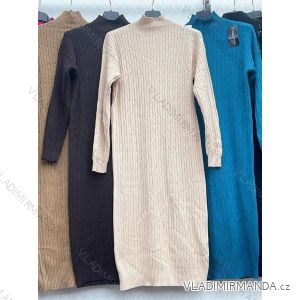 Women's Long Knitted Long Sleeve Dress (S/M/L ONE SIZE) ITALIAN FASHION IMWD223669