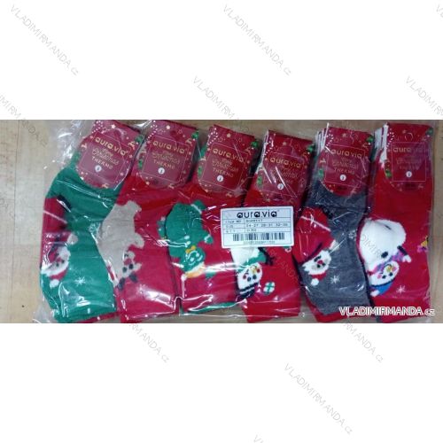 Children's thermal Christmas socks for girls and boys (24-35) AURA.VIA AURA22SGB9117