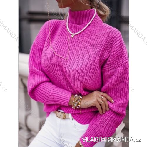 Svetr pletený dlouhý rukáv dámské (S/M ONE SIZE) ITALSKÁ MÓDA IMWAA223623