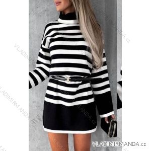 Women's Warm Knitted Turtleneck Long Sleeve Dress (S/M ONE SIZE) ITALIAN FASHION IMWL22008