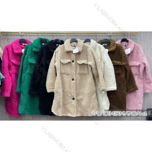 Women's Long Sleeve Teddy Coat (S/M ONE SIZE) ITALIAN FASHION IMWL22015