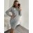 Women's Knitted Long Sleeve Dress (L/XL ONE SIZE) ITALIAN FASHION IMD211019