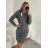 Women's Knitted Long Sleeve Dress (L/XL ONE SIZE) ITALIAN FASHION IMD211019