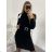 Women's Long Sleeve Turtleneck Knitted Dress (S/M ONE SIZE) ITALIAN FASHION IMWAA223600 S/M Brown