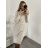 Women's Long Sleeve Turtleneck Knitted Dress (S/M ONE SIZE) ITALIAN FASHION IMWAA223600 S/M Brown