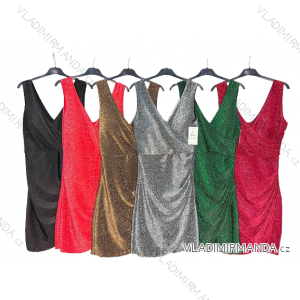 Women's Elegant Party Glitter Sleeveless Dress (S/M ONE SIZE) ITALIAN FASHION IM4221086