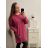 Women's Warm Long Sleeve Dress (L / XL ONE SIZE) ITALIAN FASHION IM421MIA 3xl / 4xl fuchsia