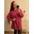 Women's Warm Long Sleeve Dress (L / XL ONE SIZE) ITALIAN FASHION IM421MIA 3xl / 4xl fuchsia