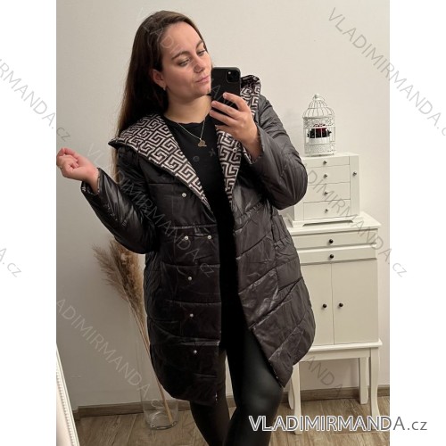 Reversible Winter Women's Plus Size Coat (2XL-6XL) POLISH FASHION HKW22C208040 black M