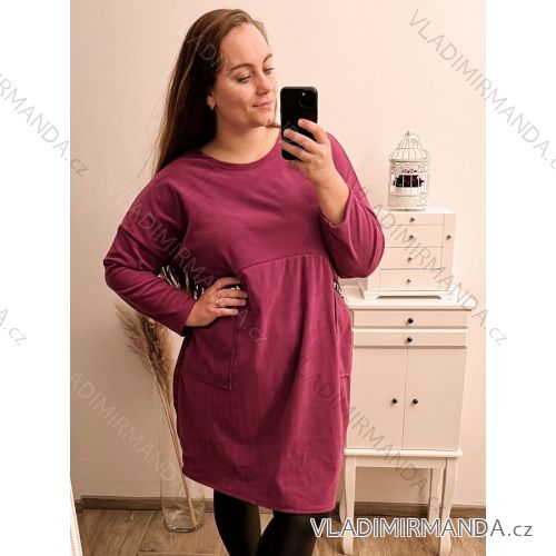 Women's Warm Long Sleeve Dress (L / XL ONE SIZE) ITALIAN FASHION IM421MIA